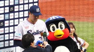廣澤くん初お立ち台！つば九郎もヨシヨシ！！　2026/4/5 vs中日
