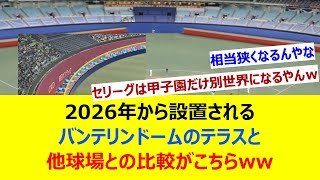 2026年から設置されるバンテリンドームのテラスと他球場との比較がこちらw【ネット反応集】