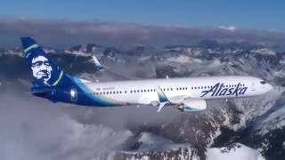 Alaska Airlines air to air footage over Washington