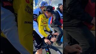 Tadej Pogacar and Pauline Ferrand Prévot on one bike