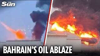 Dramatic moment Iranian drone slams into major Bahrain oil refinery