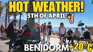 Benidorm - Packed Levante Beach & HOT Weather Today! 🥵🏖️┃Sunbathing Season!