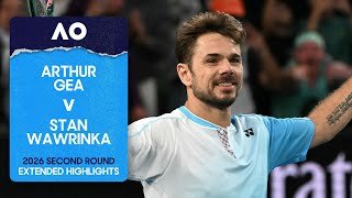 Arthur Gea v Stan Wawrinka Extended Highlights | Australian Open 2026 Second Round