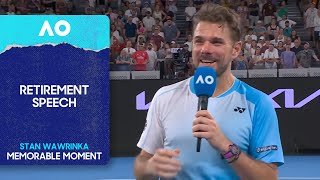 Stan Wawrinka's Final Point and Retirement Speech | Australian Open 2026