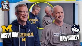 Dan Hurley, Dusty May preview the UConn-Michigan National Championship (they sneak a headbutt in) 👀