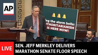 LIVE: Jeff Merkley delivers marathon Senate floor speech to protest Trump