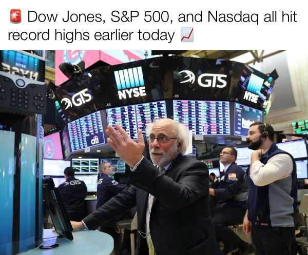 🚨 The Dow Jones, S&P 500, and Nasdaq all hit record highs...