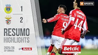 Resumo: Arouca 1-2 Benfica (Liga 25/26 #26)