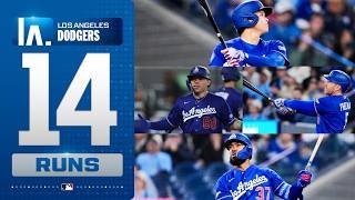 The Los Angeles Dodgers score 14 runs against the Toronto Blue Jays! 🔥 (FIVE home runs! 💪)