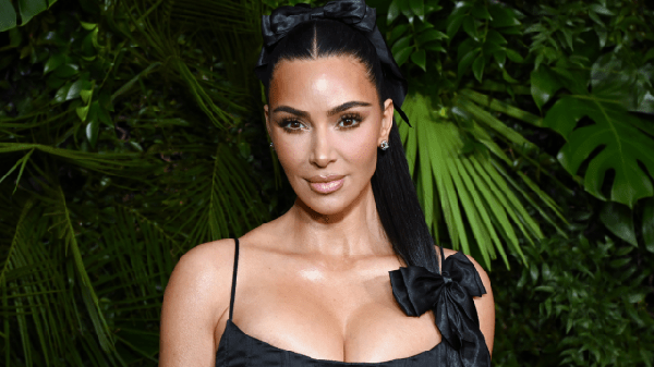 Kim Kardashian’s Roberto Cavalli Slip Dress’ Neckline Slips Super Low