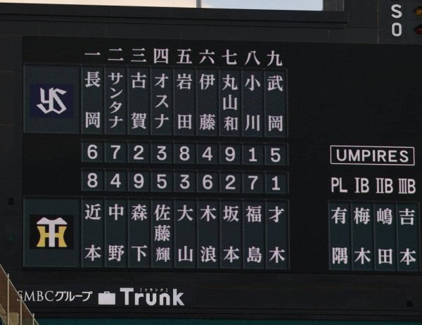 【ヤクルト】地元が兵庫・尼崎、池山監督「いいねー甲子園」丸山和郁が今季初先発／スタメン一覧