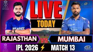 🔴IPL 2026 LIVE: Rajasthan vs Mumbai IPL Live Match Today | RR vs MI IPL Live Cricket Match score