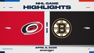 NHL Highlights | Bruins vs. Hurricanes - April 5, 2025