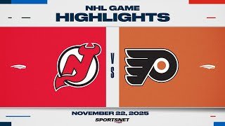 NHL Highlights | Devils vs. Flyers - November 22, 2025