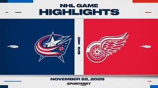 NHL Highlights | Blue Jackets vs. Red Wings - November 22, 2025