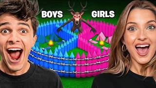 GIRLS BASE vs BOYS BASE In 99 Nights In The Forest!