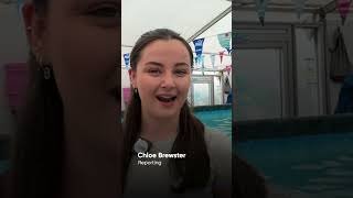 Pop-up pool in school playground teaches children how to swim