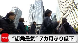 街角景気 7カ月ぶりの低下　先行きの判断指数も低下