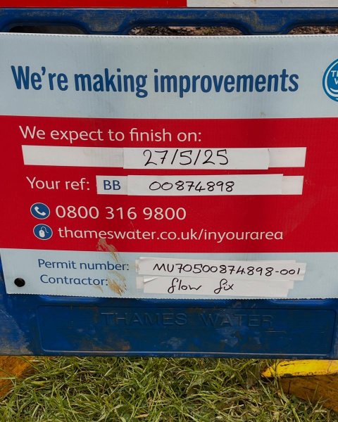 Why have you put road closed signs up since Saturday, and...