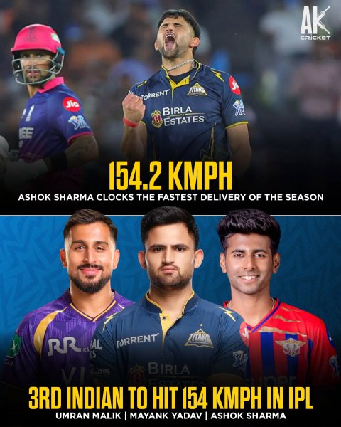 Ashok Sharma delivers the fastest ball of IPL 2026 so far...