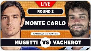 MUSETTI vs VACHEROT • ATP Monte Carlo 2026 • LIVE Tennis Watchalong