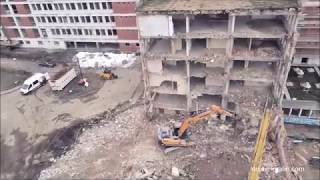 Démolition hôpital d’Evreux filmée par un drone