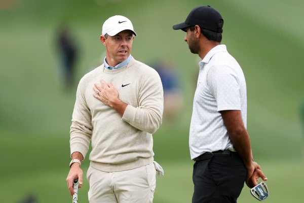 Shropshire’s Aaron Rai chats with Rory McIlroy ahead of Masters 