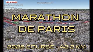 Marathon de Paris 2026: 3D Video Course Map | 42.2 km - Paris