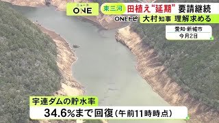 宇連ダムは34.6％まで…愛知県知事「貯水率はまだ回復させる必要がある」田植え延期の要請を続ける考え示す