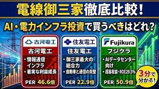 【速報】データで比較！電線御三家（古河電工・住友電工・フジクラ）の最新決算と今後の伸びしろ　#電線御三家 #古河電工 #住友電工 #フジクラ #日本株 #株式投資 #決算分析 #AI #データセンター