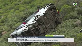 Accidente de guagua en La Gomera con un fallecido y 14 heridos