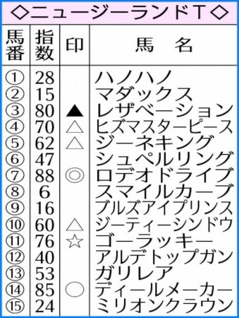 【ニュージーランドT】AI予想　ロデオドライブ　コース適性上々（スポニチアネックス）｜ｄメニューニュース