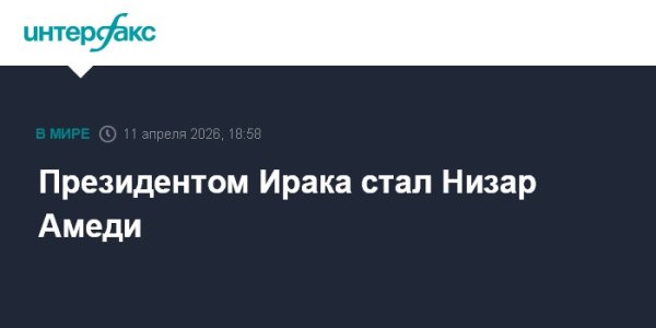 Президентом Ирака стал Низар Амеди