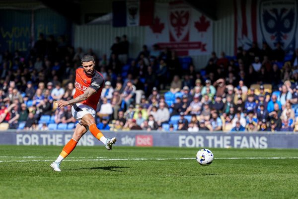 Luton striker is a doubt for Wembley after being forced off against Dons