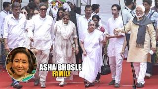 Asha Bhosle Sister Usha Mangeshkar And Son Anand Bhosle,Zanai Bhosle At Asha Bhosle Final Journey