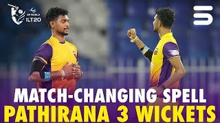 Match-Changing Spell | Pathirana 3 Wickets | Sharjah vs Gul | Match 16 | DP World ILT20 | M3Y1K