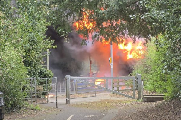 Six fire crews battle fuel tanker fire in Telford