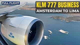 KLM 777-300ER Business Class | Amsterdam to Lima | FULL FLIGHT 4K
