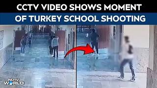 Turkey School Shooting | CCTV Captures Turkey School Shooting: 16 Injured in Shocking Attack